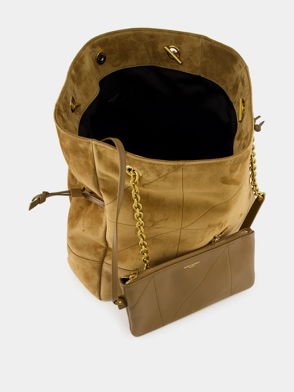 Jamie Shopping Bag in Golden Leaf Suede - Image 6