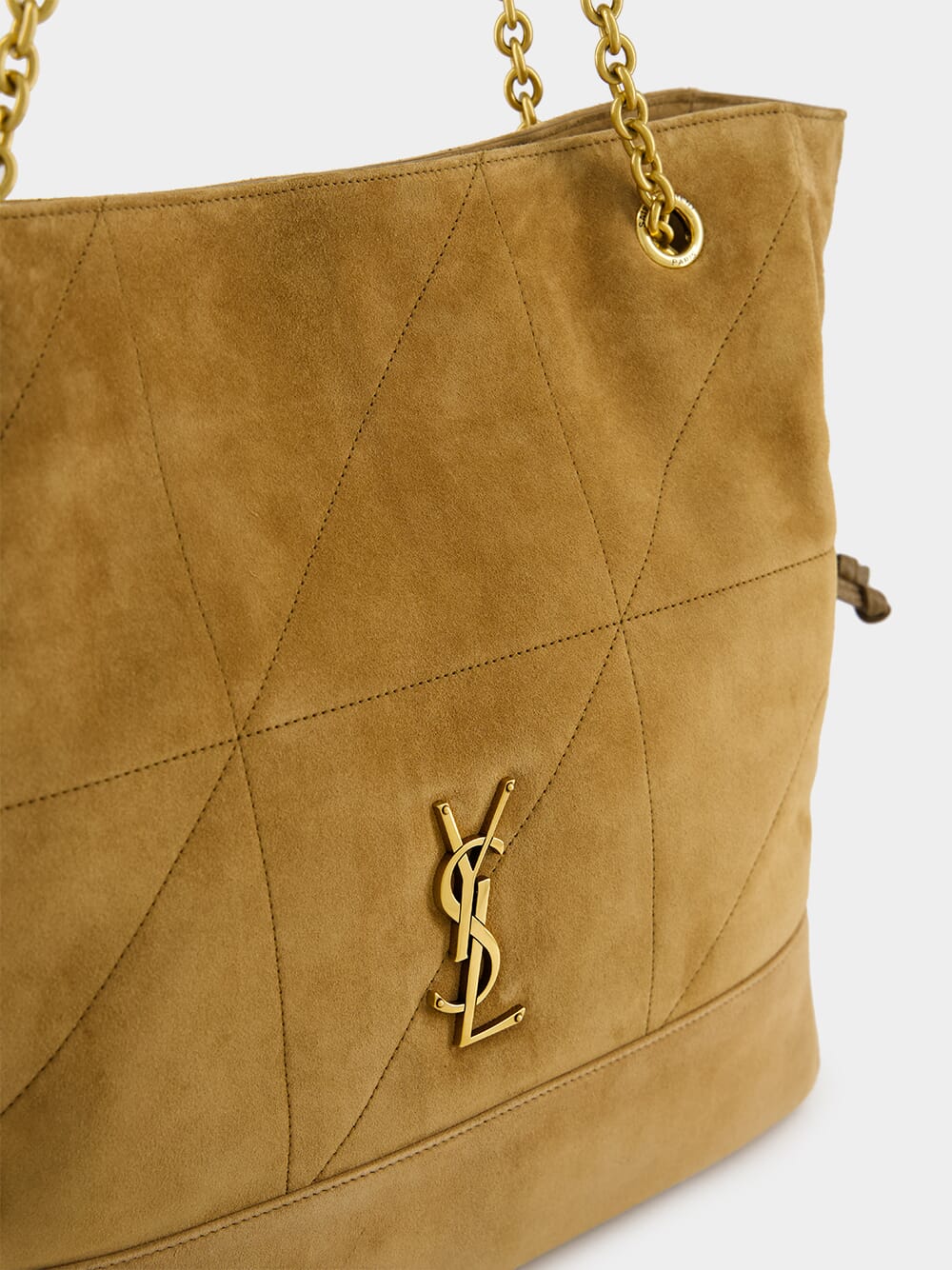 Jamie Shopping Bag in Golden Leaf Suede - Image 7