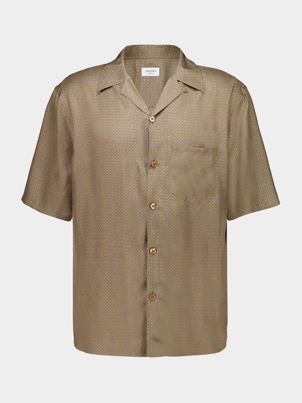 Jaune Gris Geometric Silk Shirt