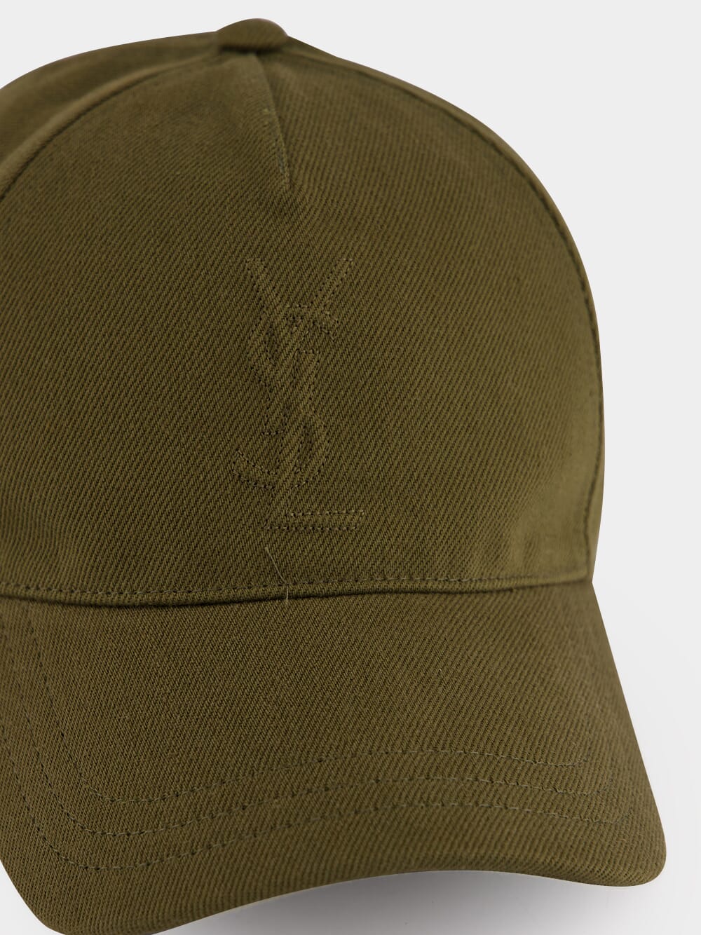 Khaki Cassandre Cotton Denim Twill Cap - Image 3