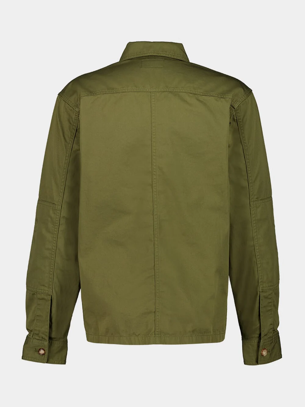 Khaki Cotton Twill Overshirt - Image 2