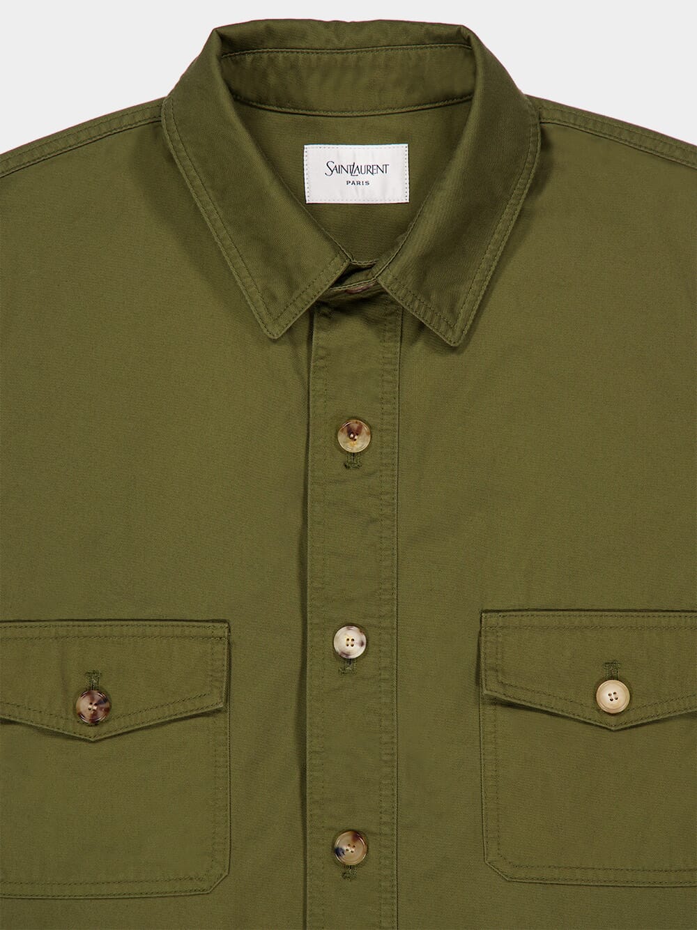 Khaki Cotton Twill Overshirt - Image 3