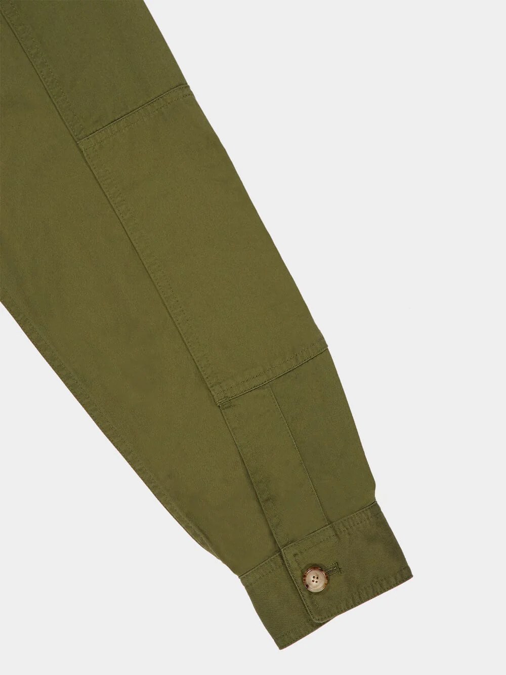 Khaki Cotton Twill Overshirt - Image 4