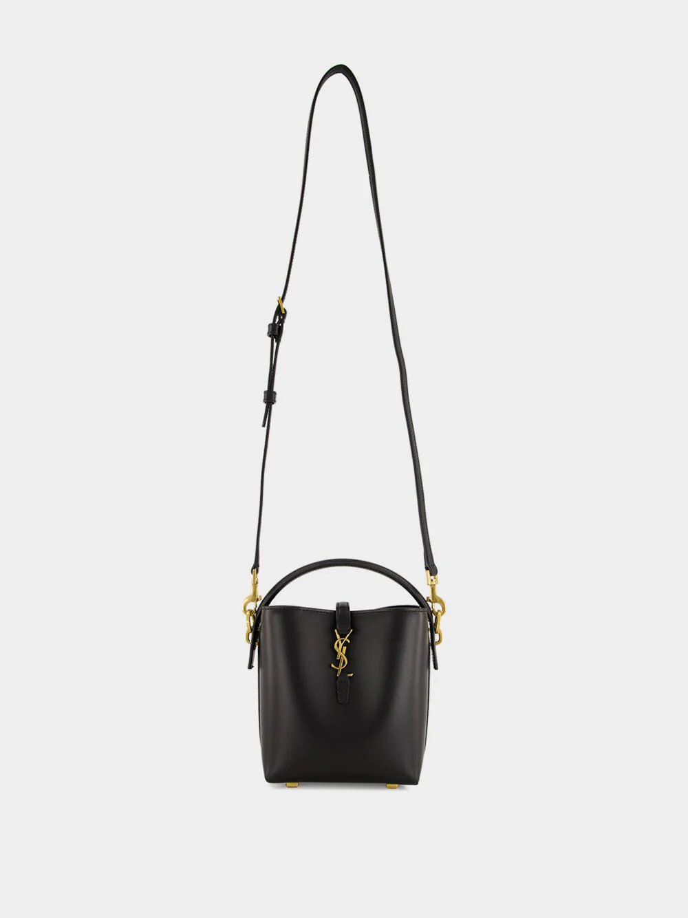 Le 37 Mini Bucket Bag in Black Shiny Leather - Image 2