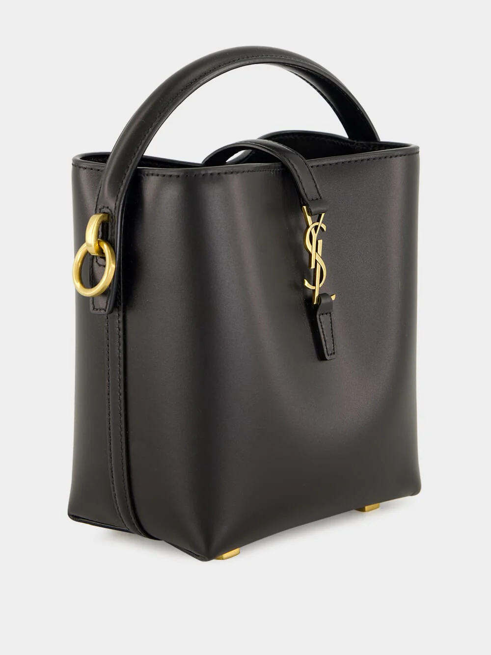 Le 37 Mini Bucket Bag in Black Shiny Leather - Image 3