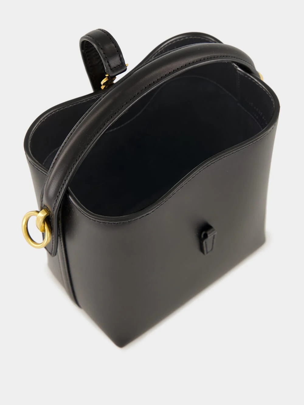 Le 37 Mini Bucket Bag in Black Shiny Leather - Image 6