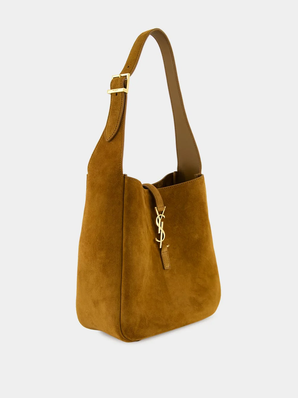 Le 5 à 7 Handbag in Orange Caramel Cognac Suede Satin Calf - Image 3