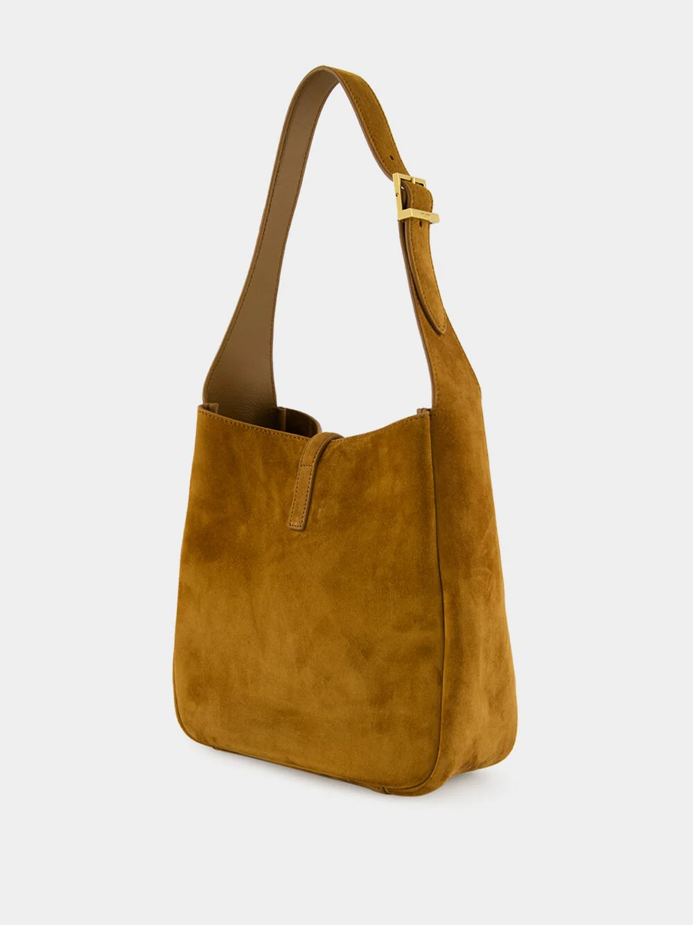 Le 5 à 7 Handbag in Orange Caramel Cognac Suede Satin Calf - Image 5