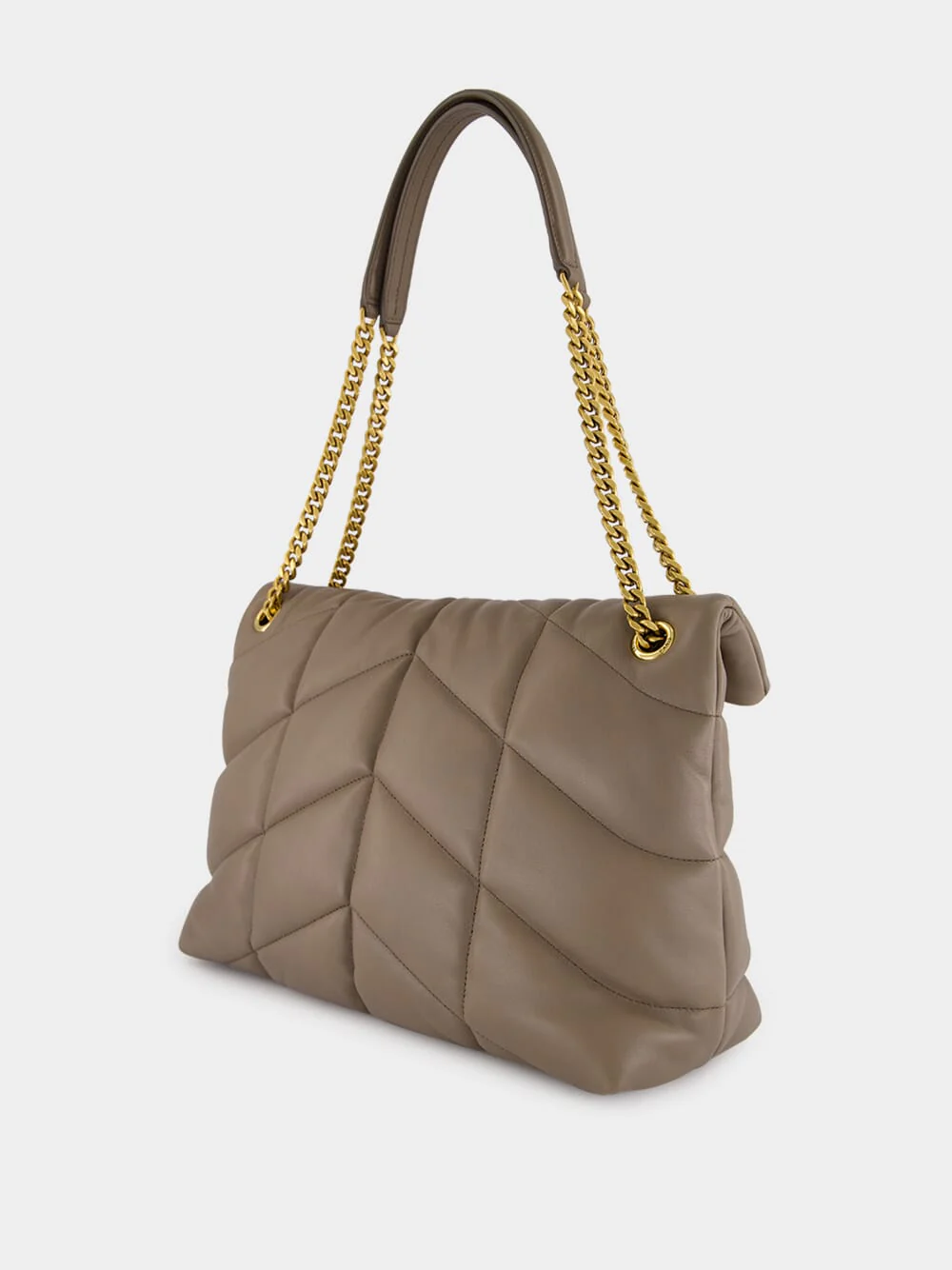 Light Taupe Puffer Medium Bag in Lambskin - Image 6