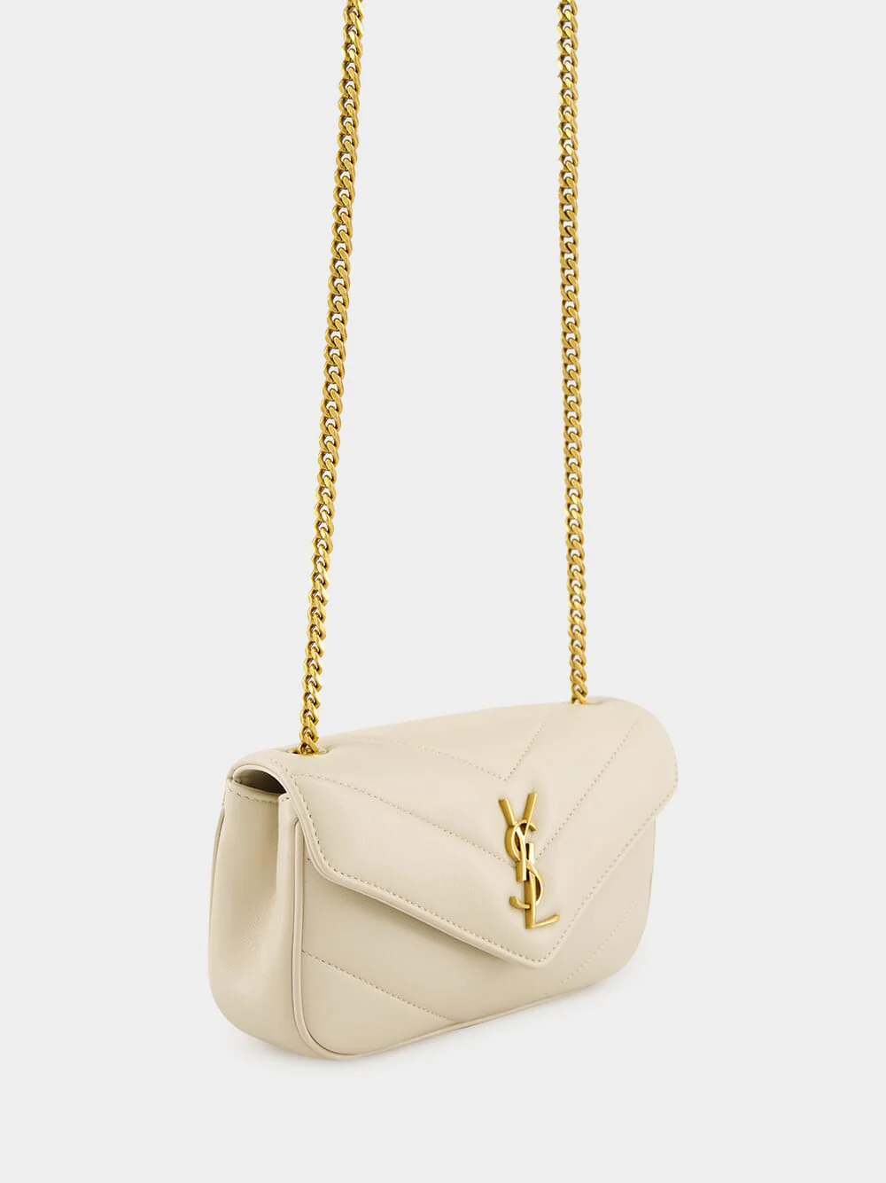 Loulou Mini Bag in Blanc Vintage Lambskin - Image 3