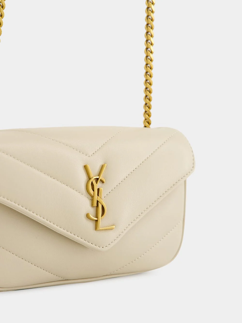 Loulou Mini Bag in Blanc Vintage Lambskin - Image 7