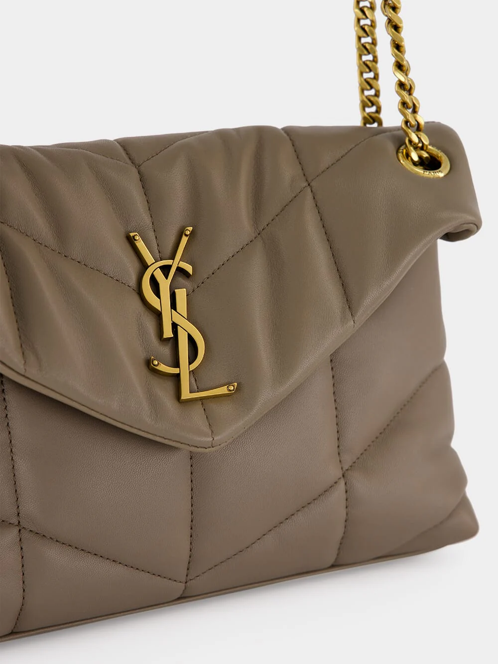 LouLou Puffer Small Light Taupe Lambskin Bag - Image 8