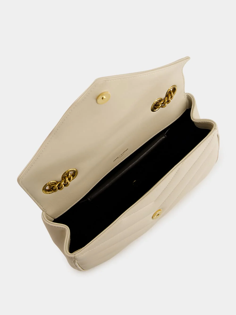 Loulou Small Chain Bag in Blanc Vintage Matelassé - Image 6