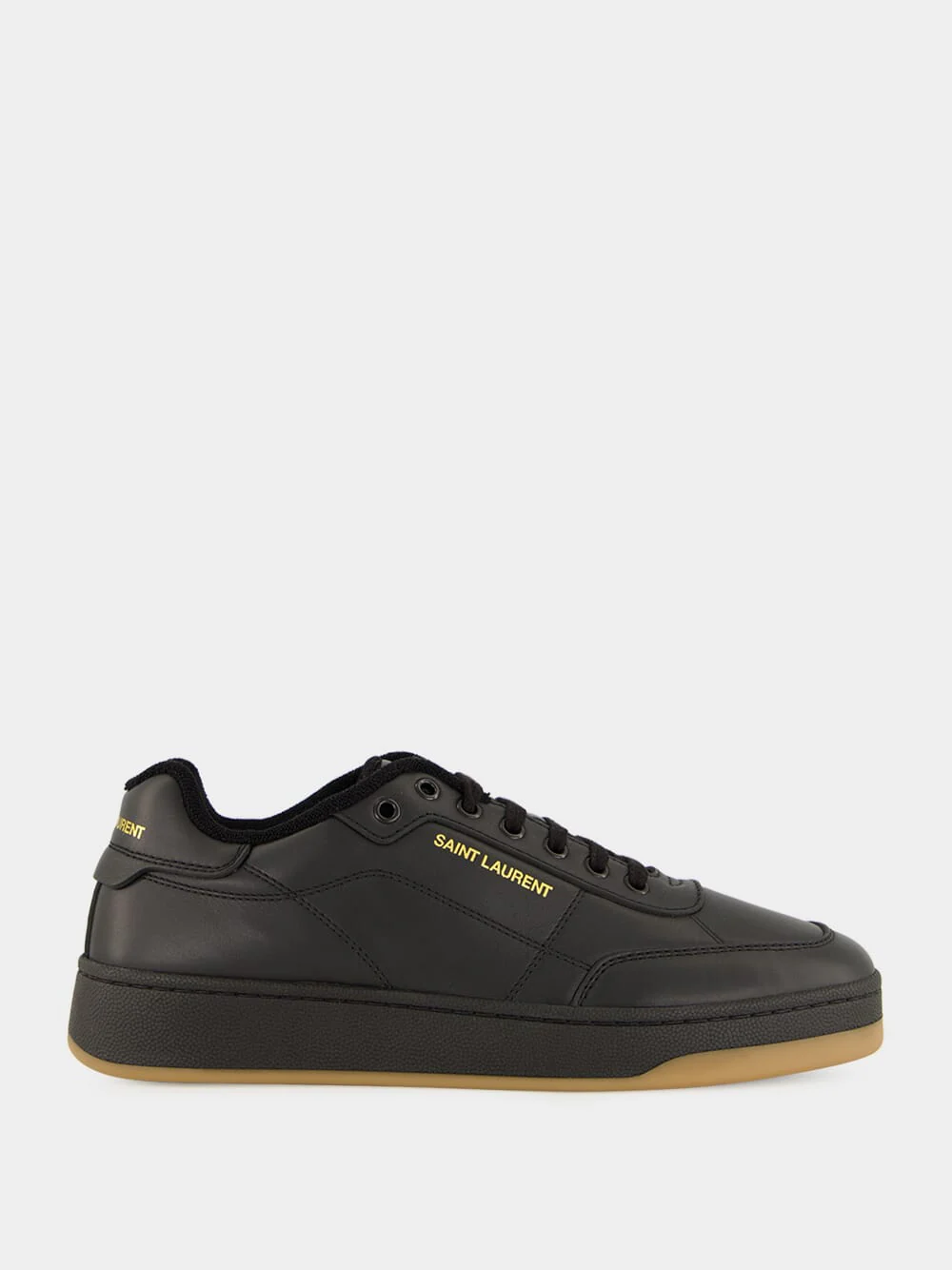 Low-Top Sneakers in Black Smooth Leather