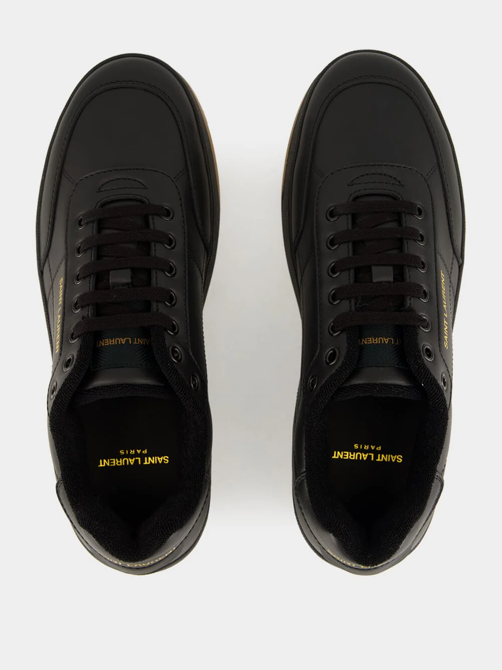 Low-Top Sneakers in Black Smooth Leather - Image 4
