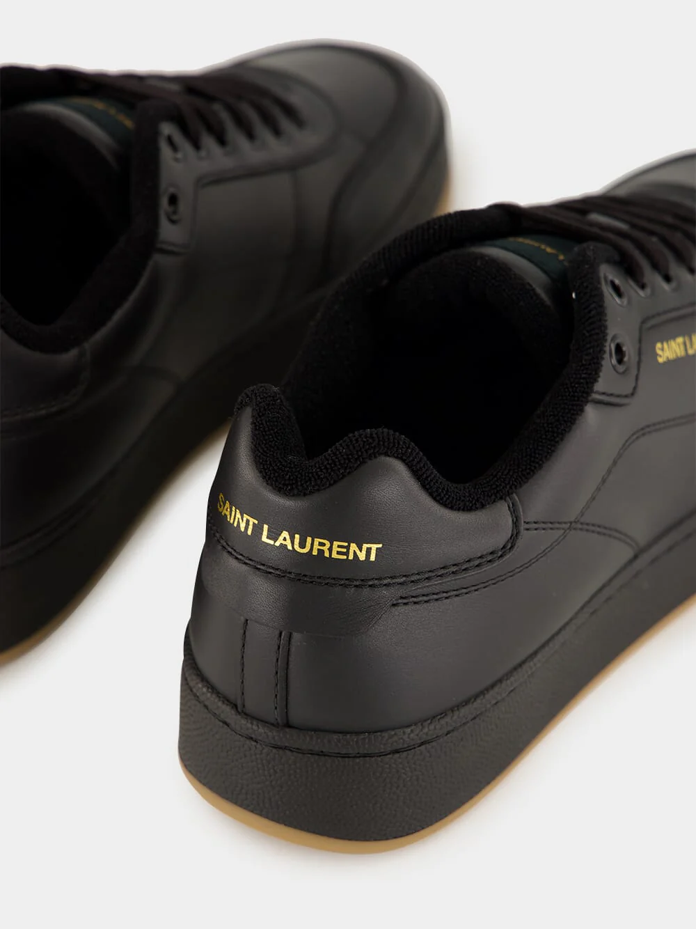 Low-Top Sneakers in Black Smooth Leather - Image 6