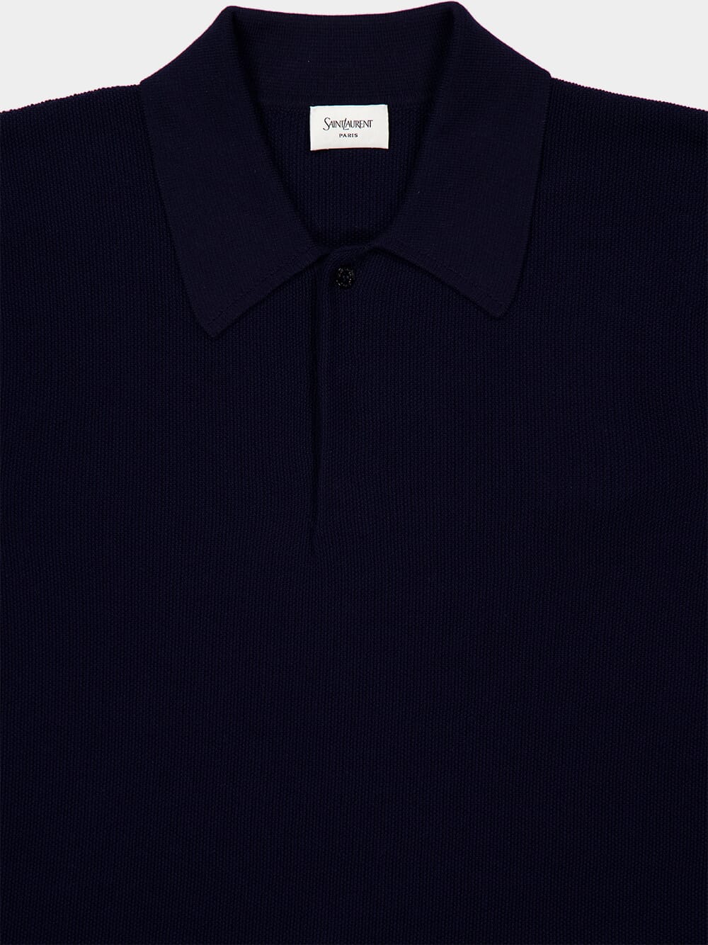 Marine blue cotton short-sleeve polo shirt - Image 4