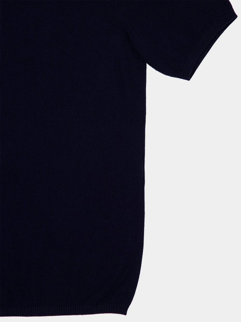 Marine blue cotton short-sleeve polo shirt - Image 5
