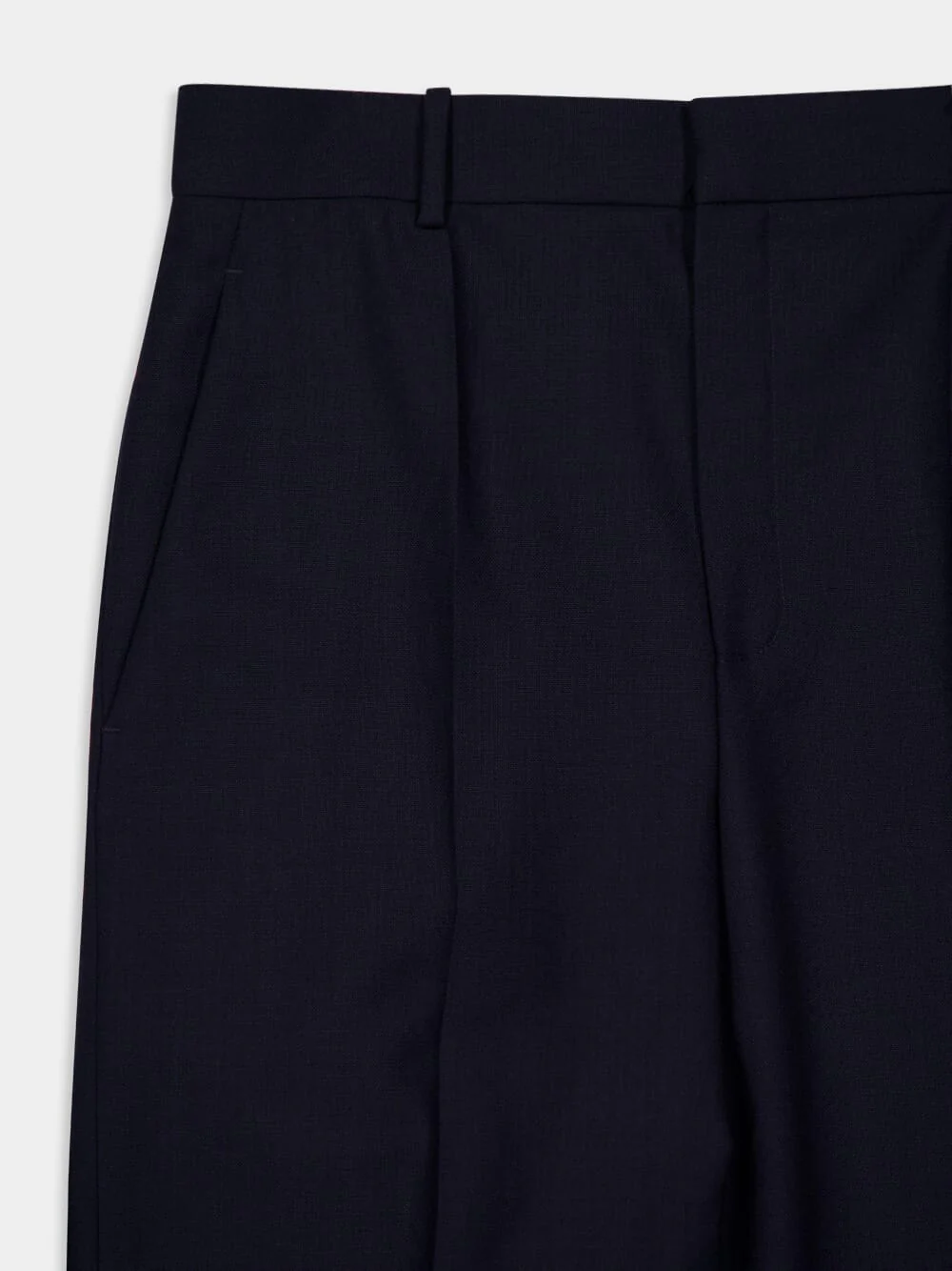 Marine Blue High-Rise Tailored Wool Pants - Image 3