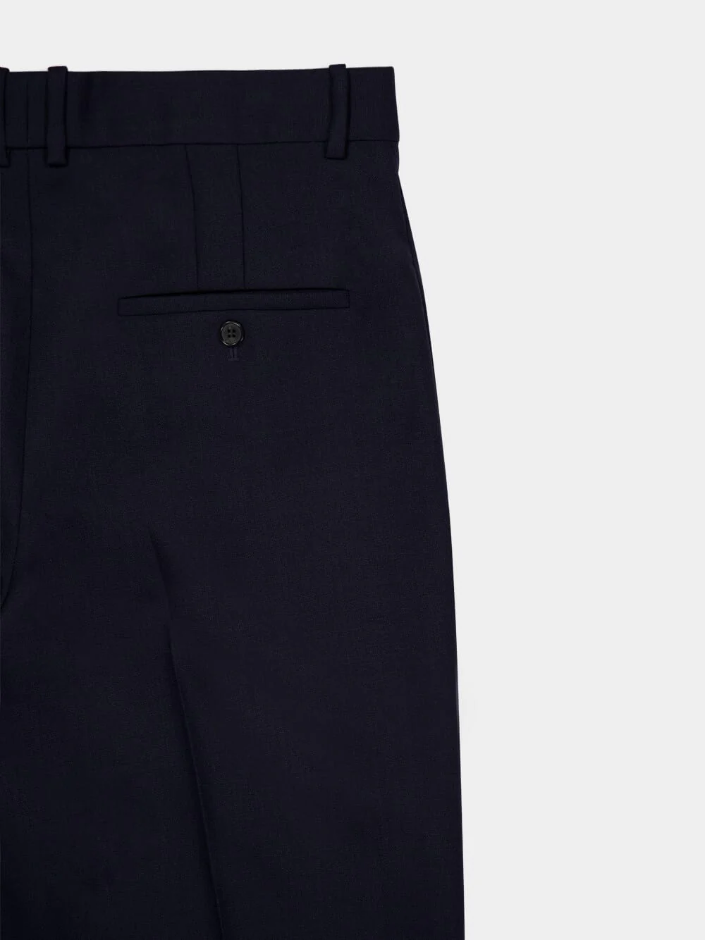 Marine Blue High-Rise Tailored Wool Pants - Image 4
