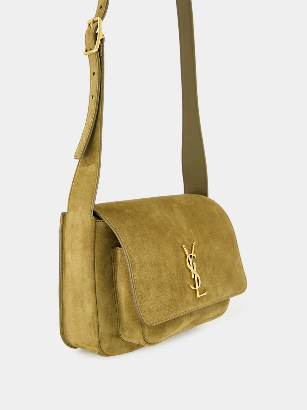 Niki Satchel in Barley Green Suede - Image 3