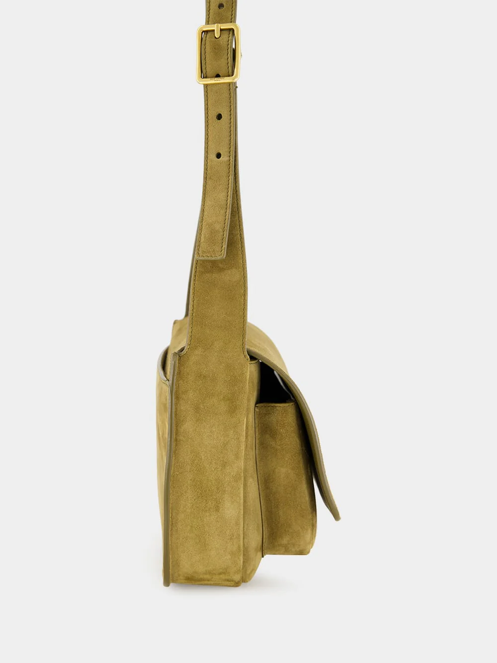 Niki Satchel in Barley Green Suede - Image 4