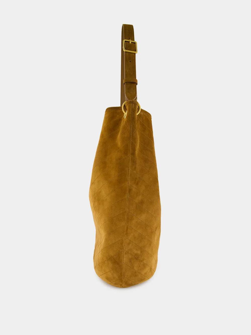 Niki Supple Bucket Bag in Caramel Cognac Suede - Image 2