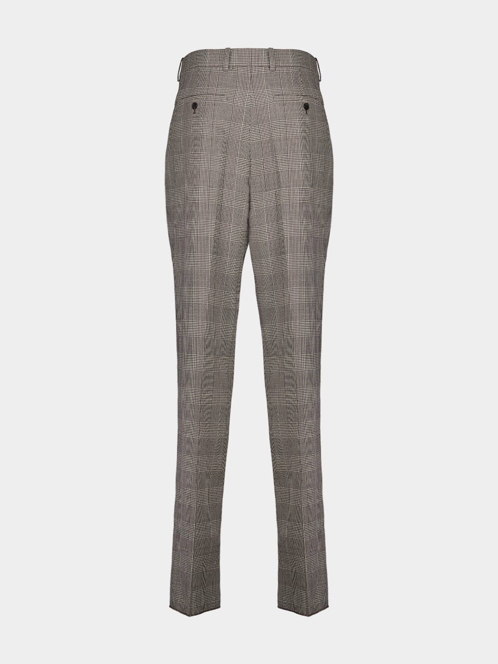 Noir et Marron Prince of Wales Wool Pants - Image 2