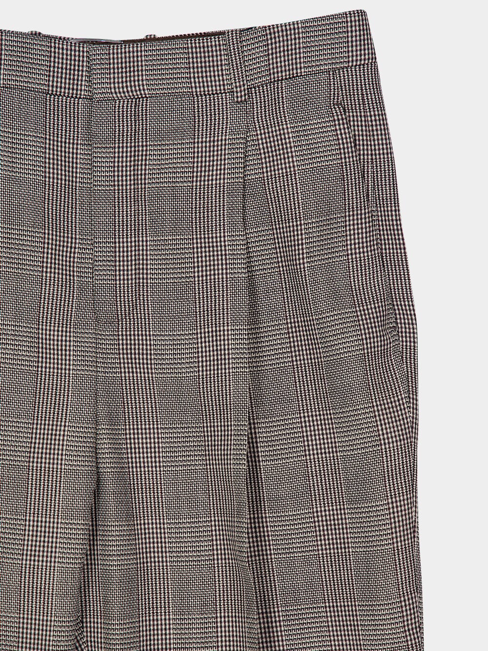 Noir et Marron Prince of Wales Wool Pants - Image 3