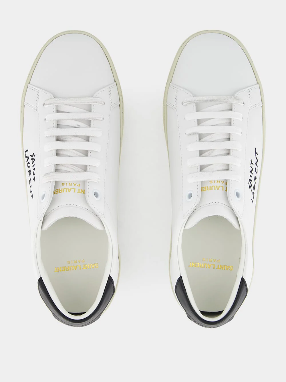 Optic White Court Classic Leather Sneakers - Image 4
