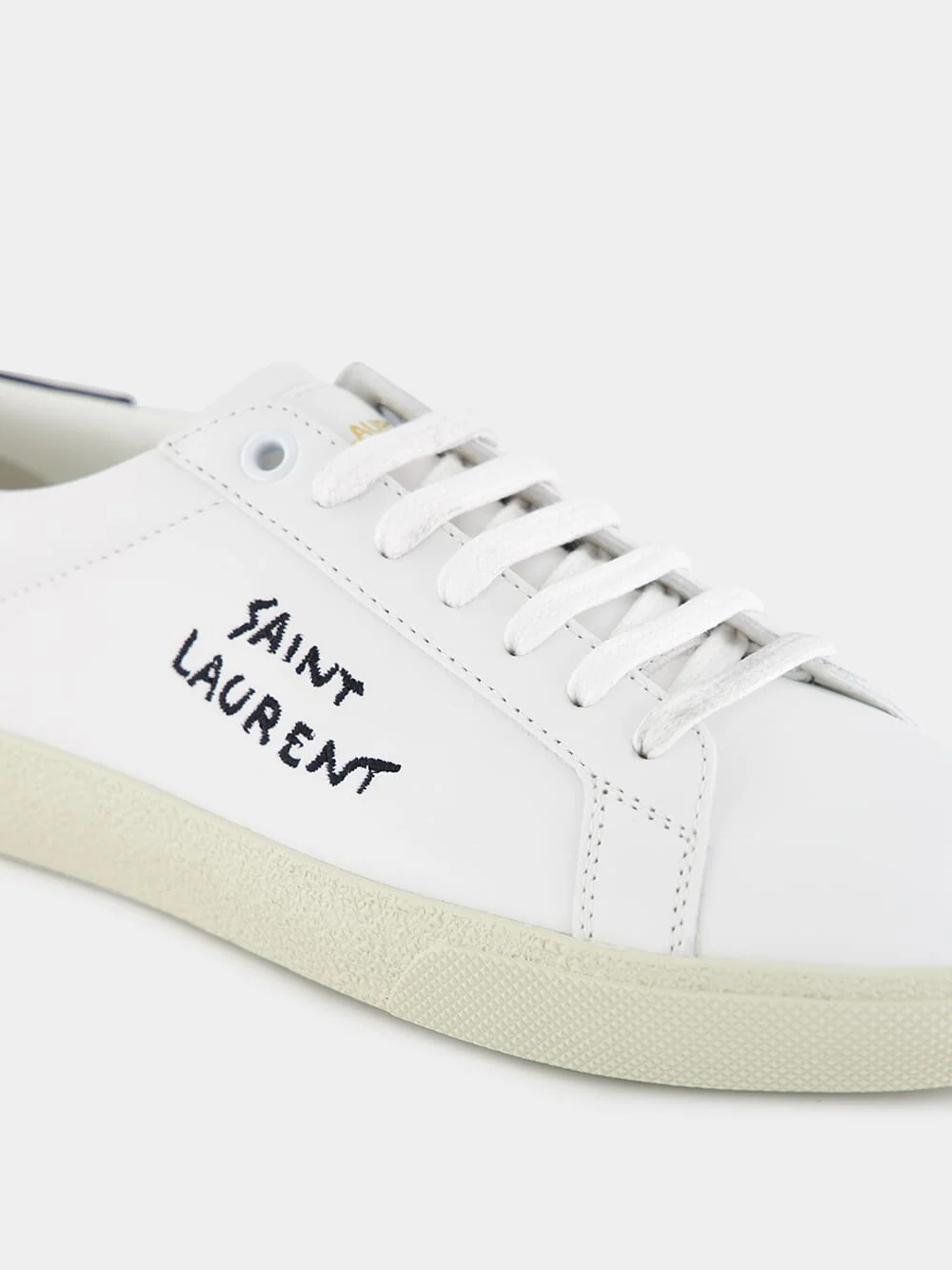 Optic White Court Classic Leather Sneakers - Image 6