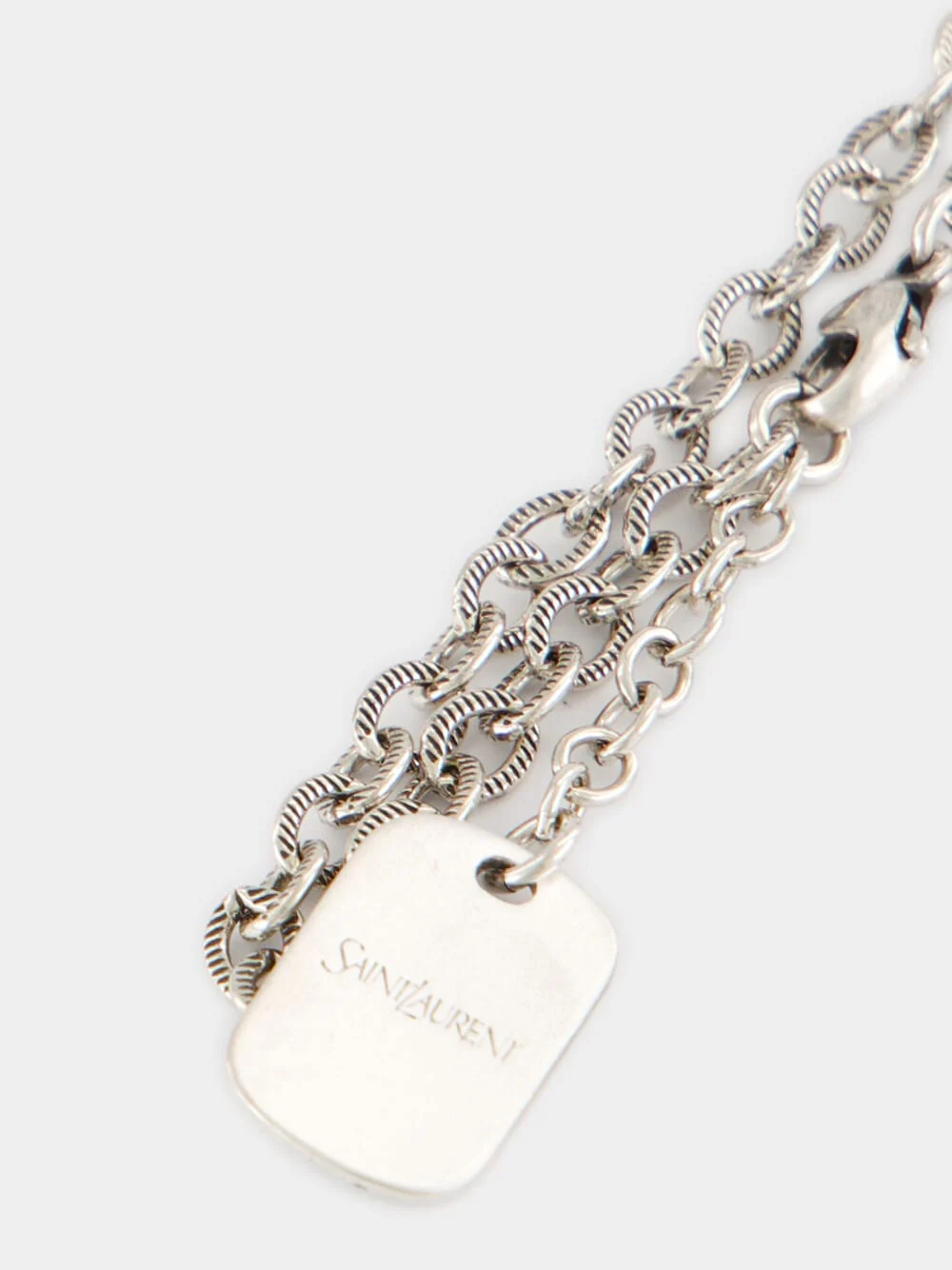 Oxidized Silver Ribbed Chain Bracelet - Image 3
