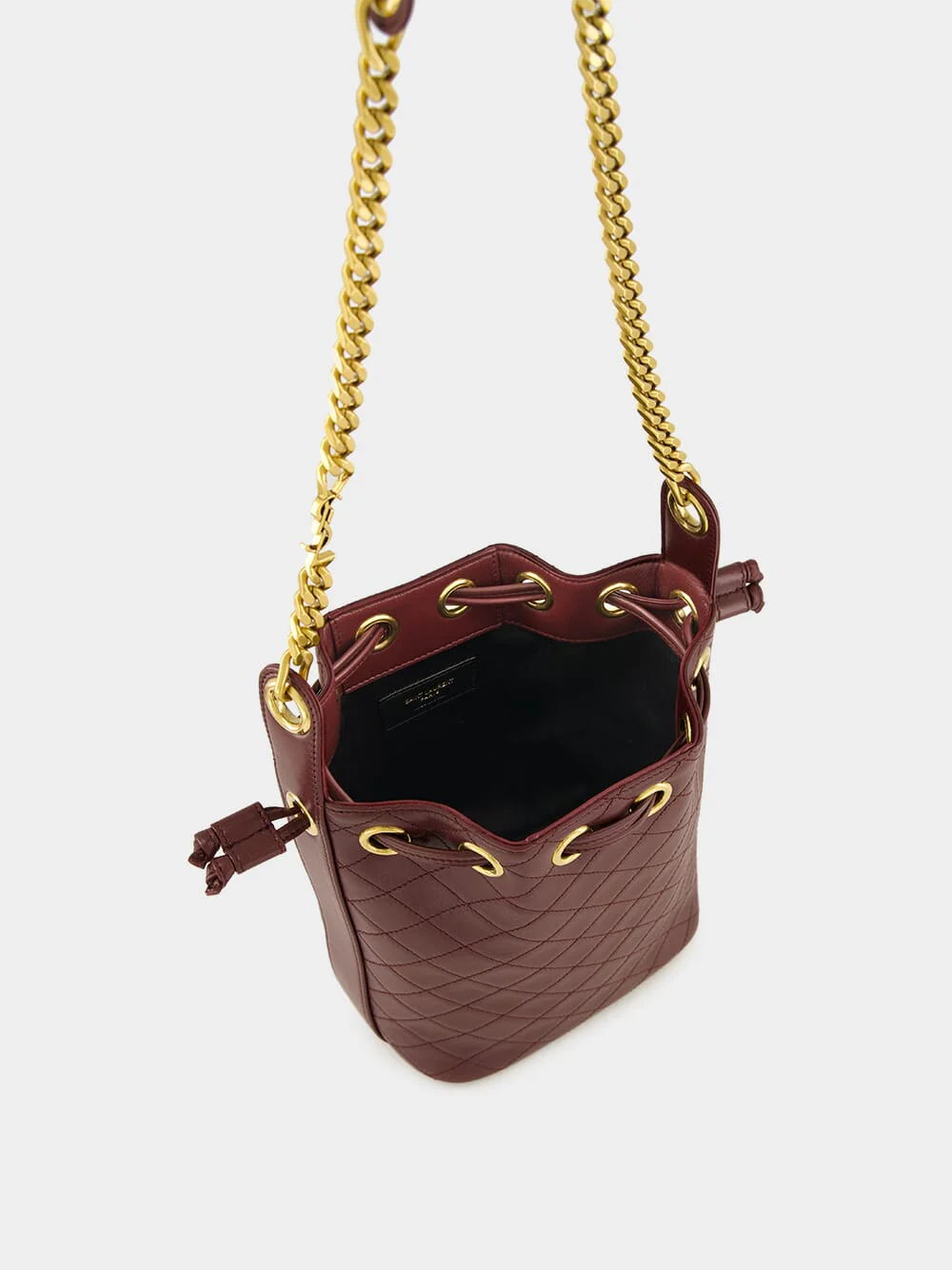 Rouge Cabernet Cassandre Bucket Bag in Lambskin - Image 5