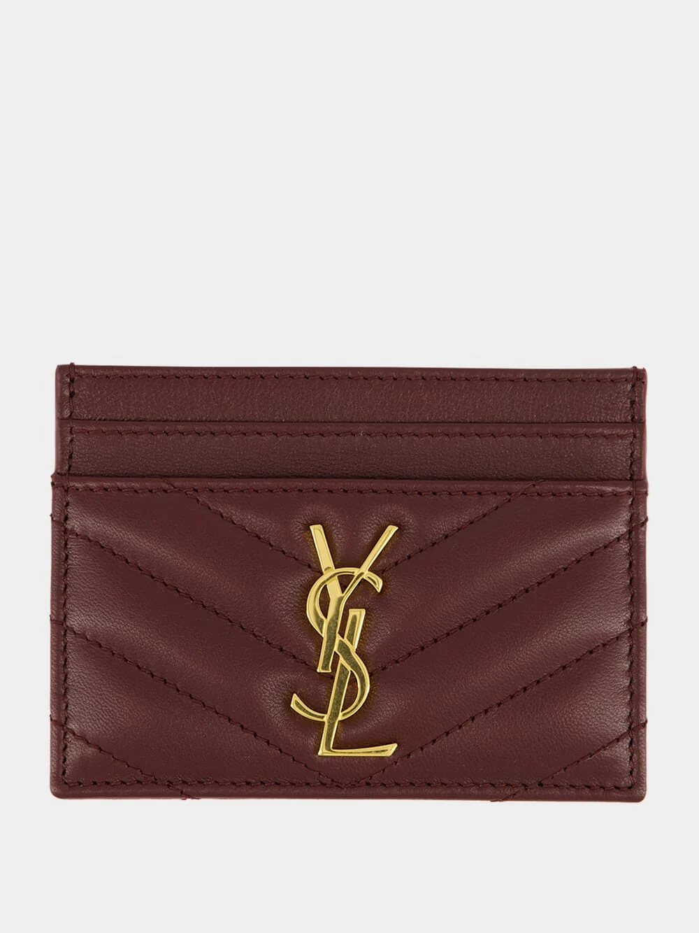 Rouge Cabernet Cassandre Quilted Lambskin Card Case