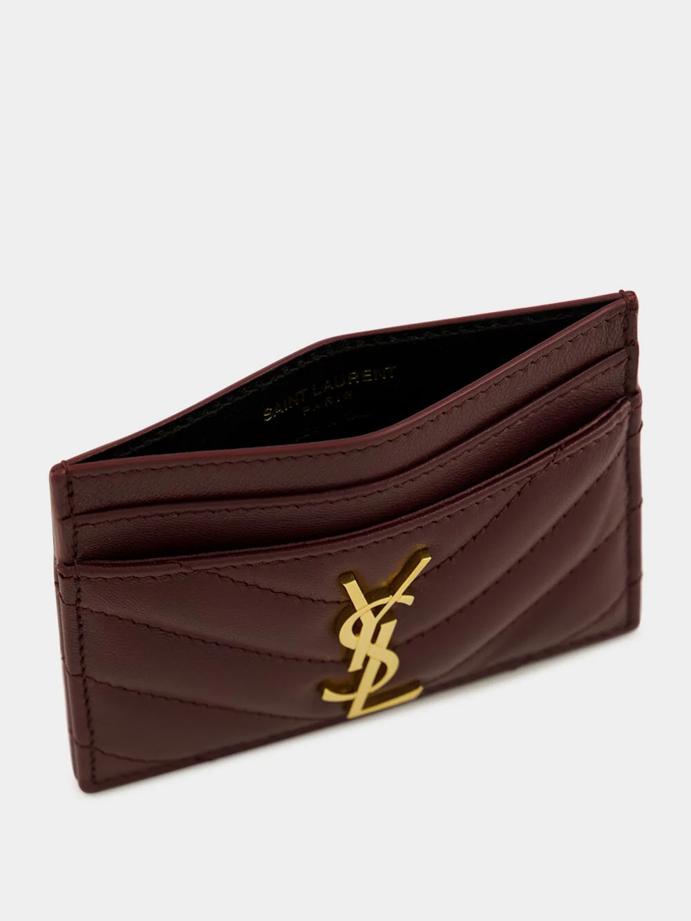Rouge Cabernet Cassandre Quilted Lambskin Card Case - Image 3
