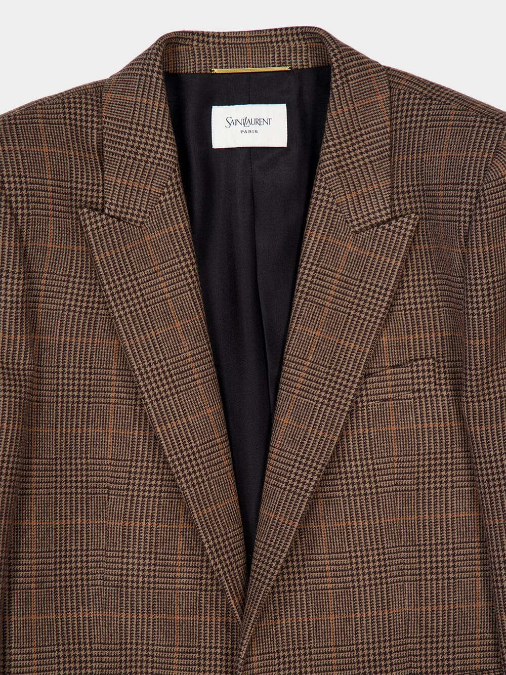 Roux Single-Breasted Jacket in Crème Noir Prince of Wales Wool - Image 3