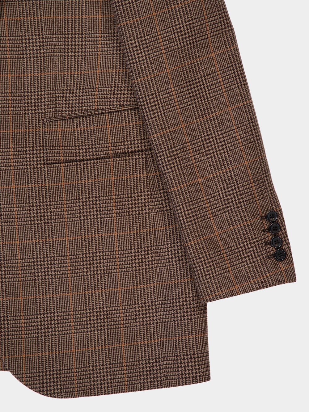 Roux Single-Breasted Jacket in Crème Noir Prince of Wales Wool - Image 4