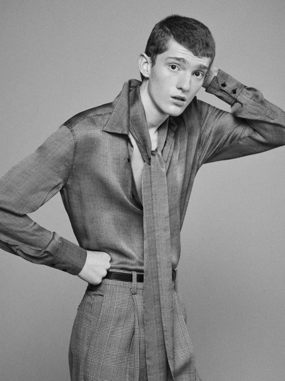 Sheer Prince of Wales Silk Shirt - Image 2