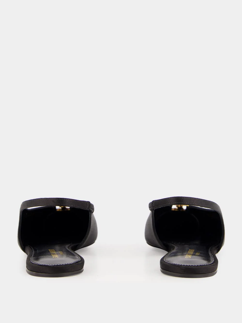 Black Babylone Satin Crepe Slingback Flats - Image 5
