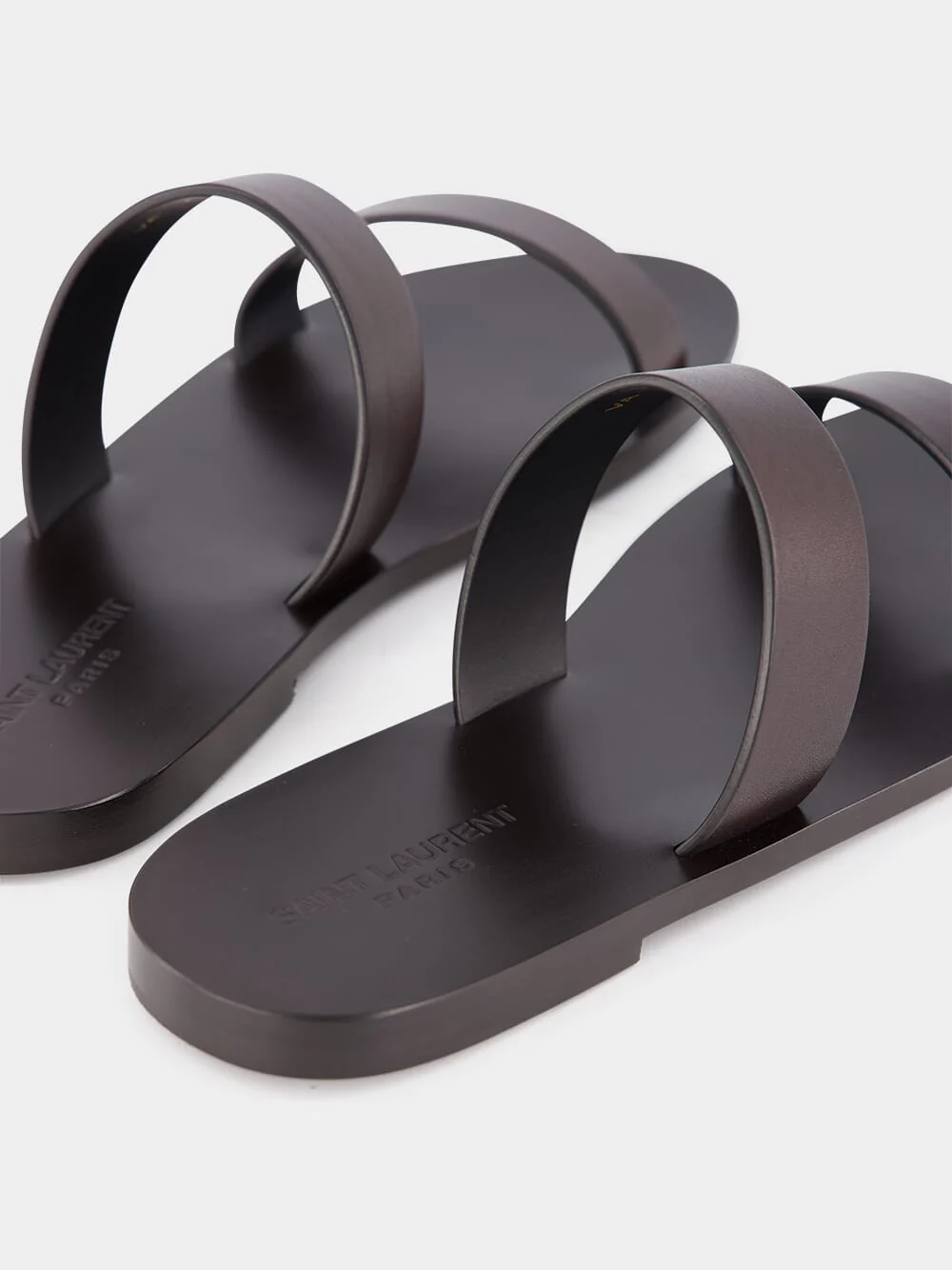 Ultra Dark Brown Pepe Leather Slide Sandals - Image 6