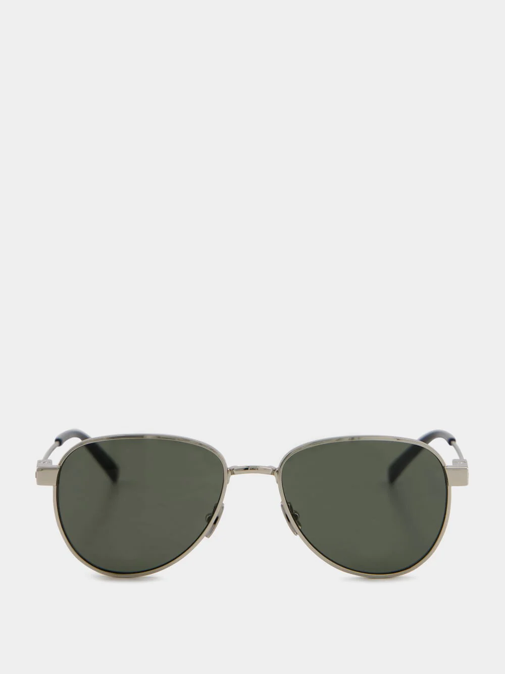 Silver & Grey YSL 722 Metal Sunglasses