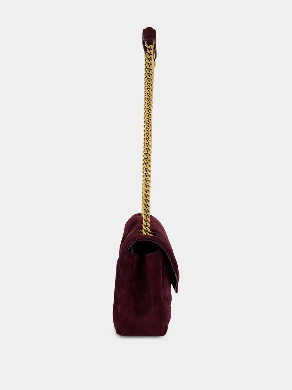 Smoky Burgundy Loulou Small Suede Bag - Image 4