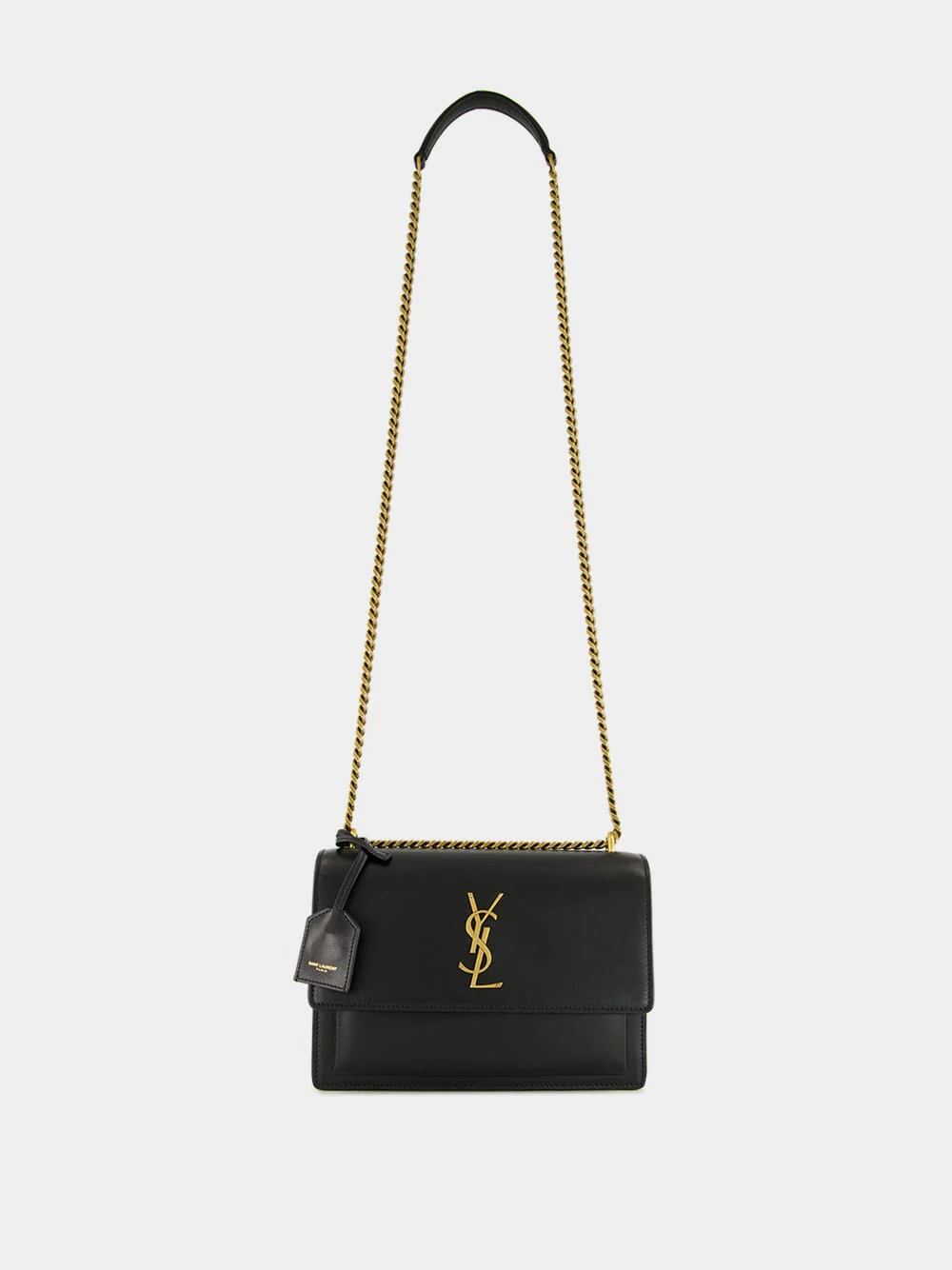 Sunset Medium Bag in Black Smooth Leather - Image 2
