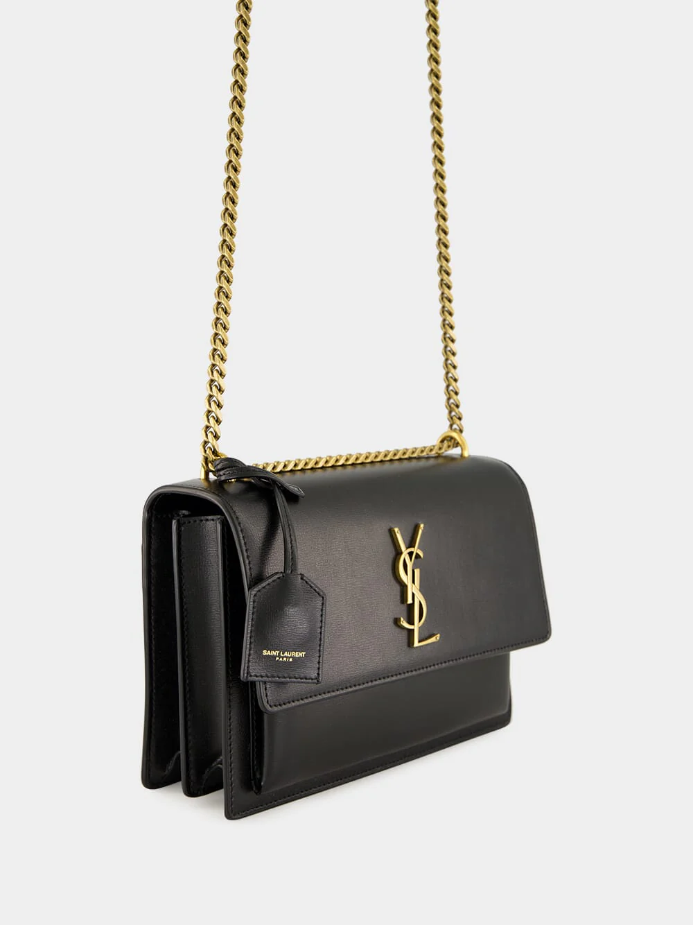 Sunset Medium Bag in Black Smooth Leather - Image 3