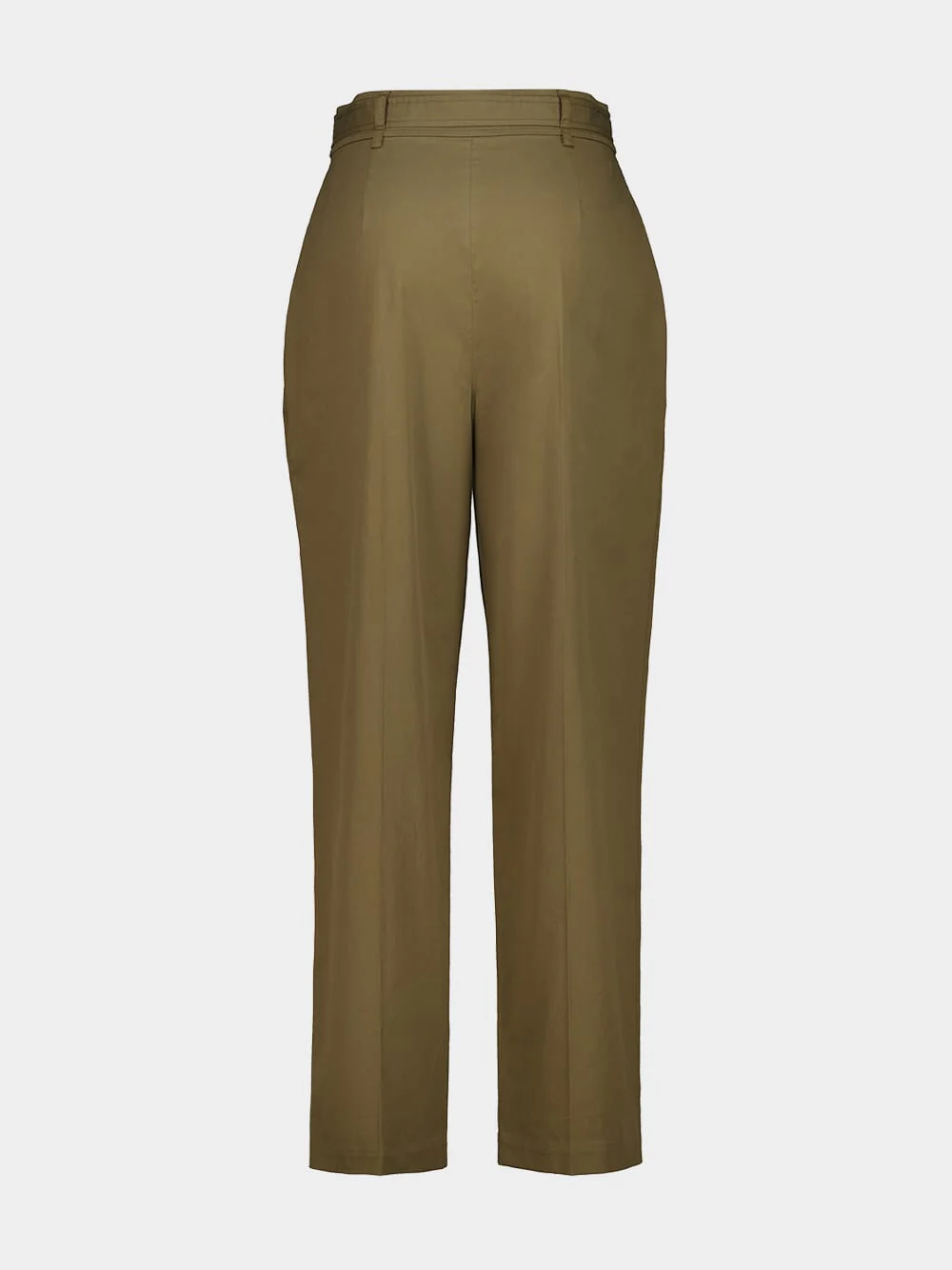 Taupe Straight-Fit Cotton Trousers - Image 2