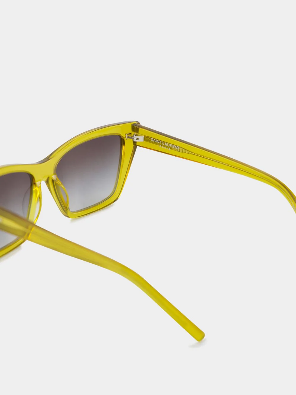 Transparent Acid Green Mica Cat-Eye Sunglasses - Image 4