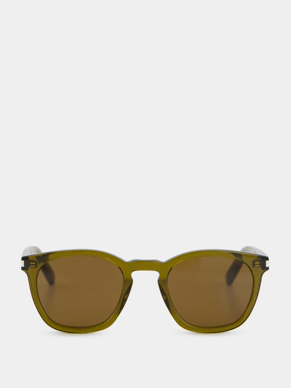 Transparent Khaki and Brown YSL Bold Sunglasses