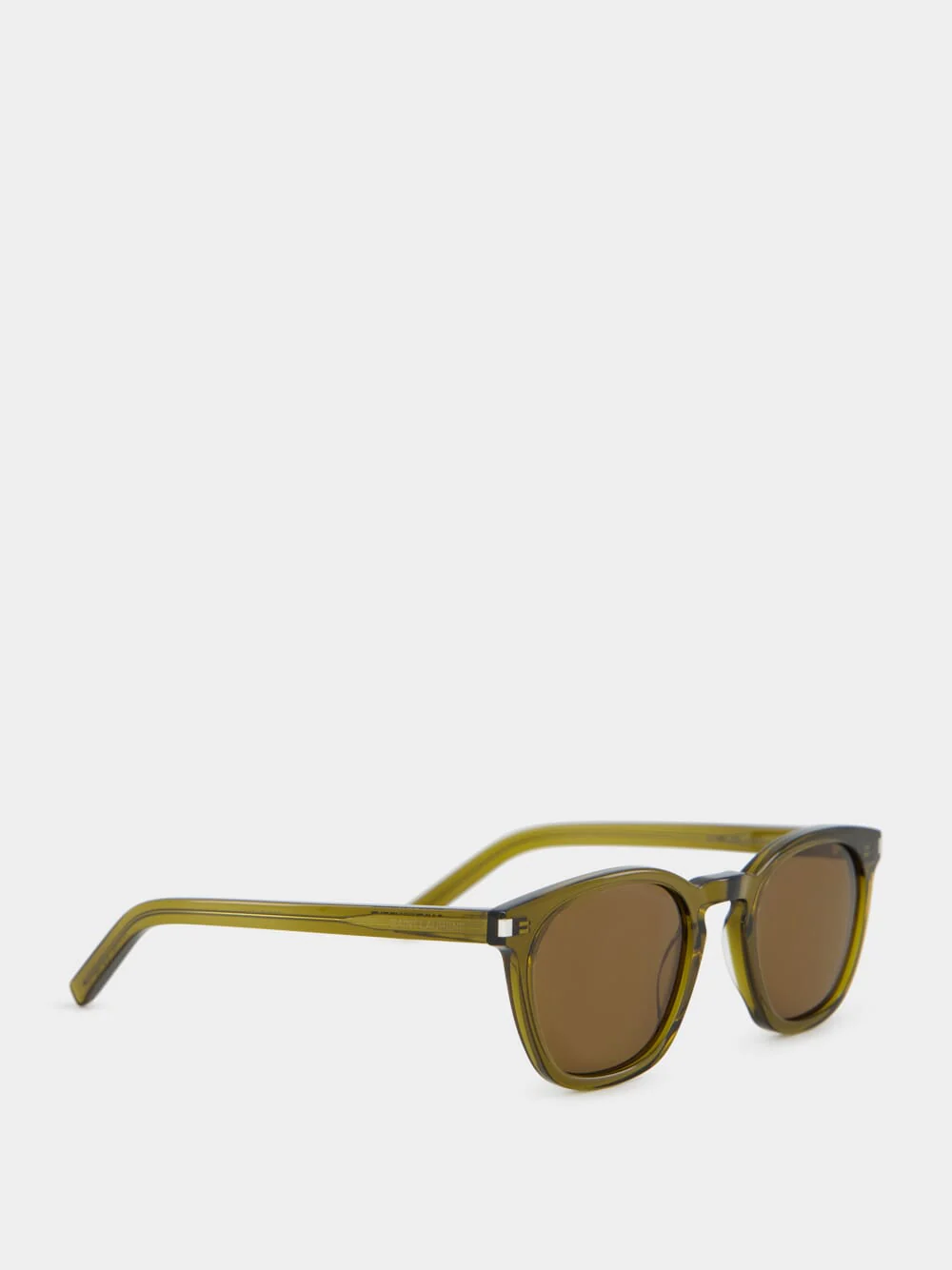 Transparent Khaki and Brown YSL Bold Sunglasses - Image 2