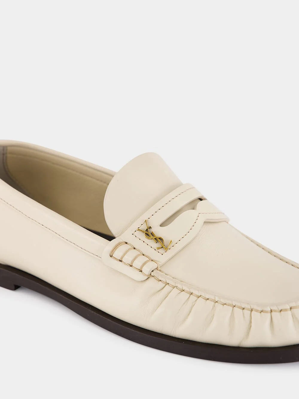 White Leather Loafers with Cassandre - Image 7