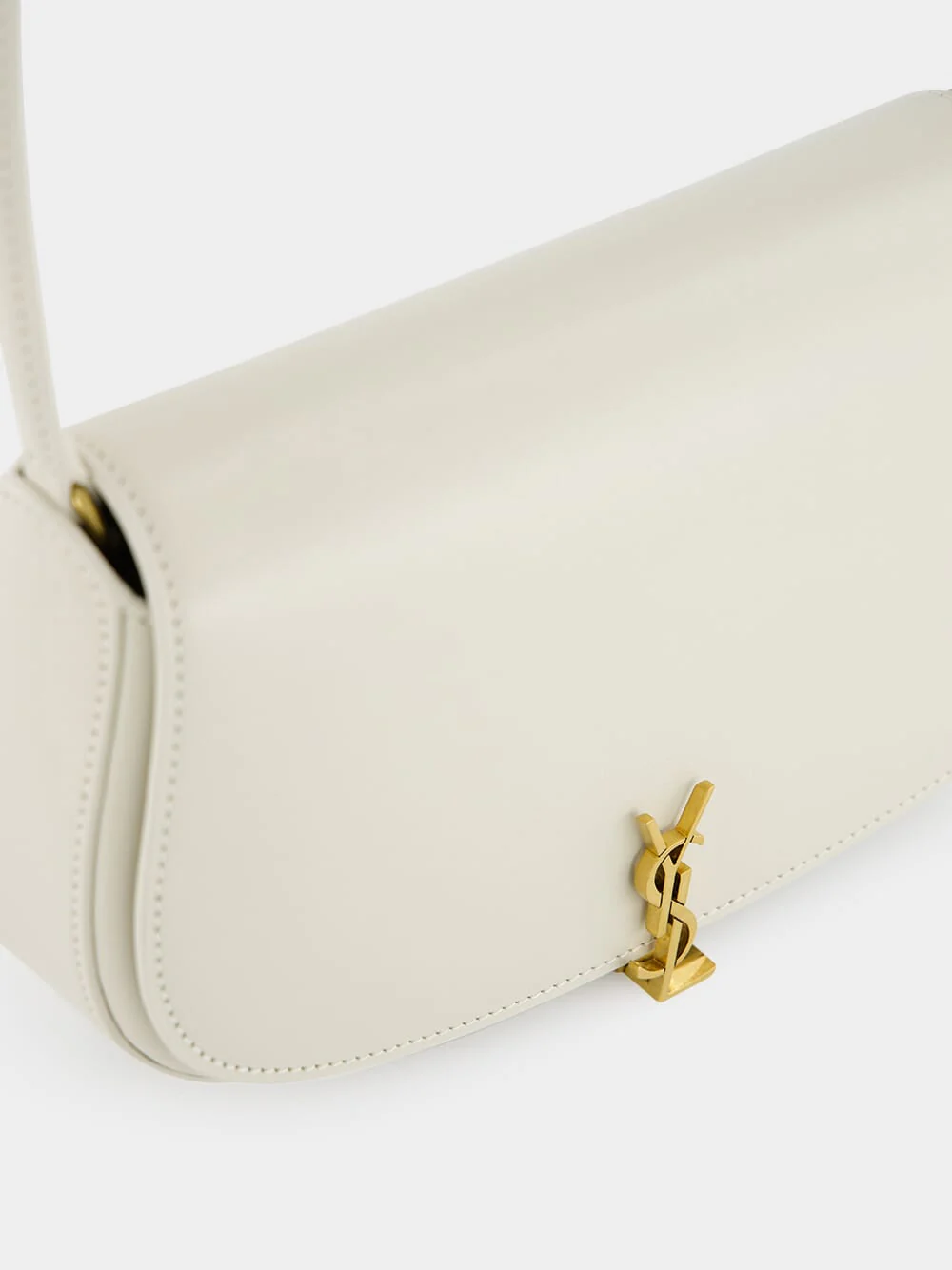White Mini Voltaire Leather Bag - Image 6